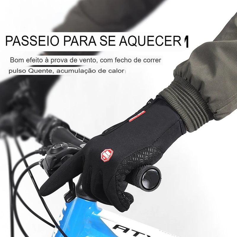 Luvas de Ciclismo de Inverno Anti-derrapantes para Homens e Mulheres