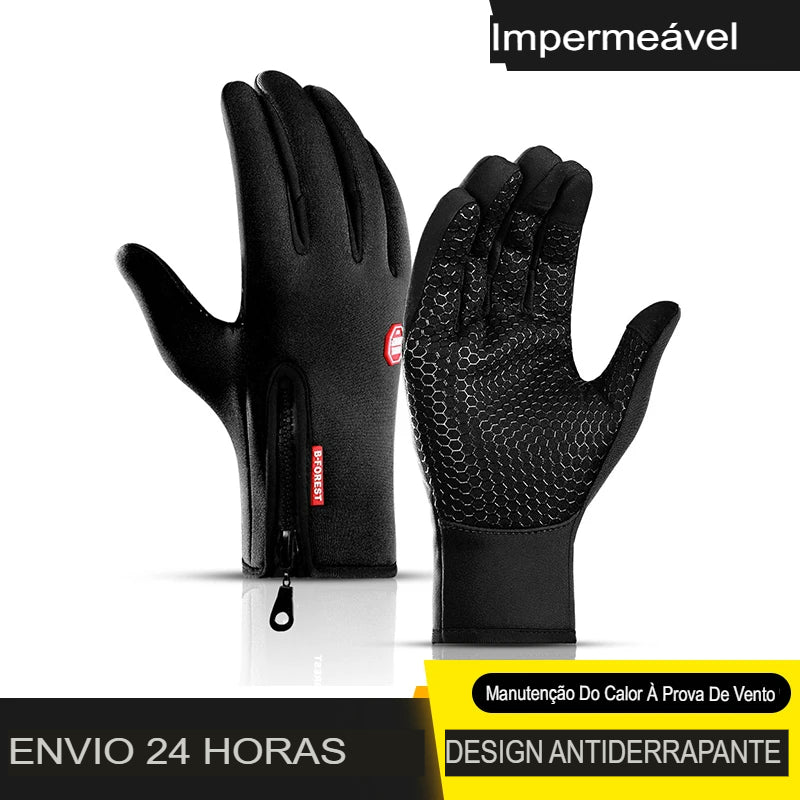 Luvas de Ciclismo de Inverno Anti-derrapantes para Homens e Mulheres