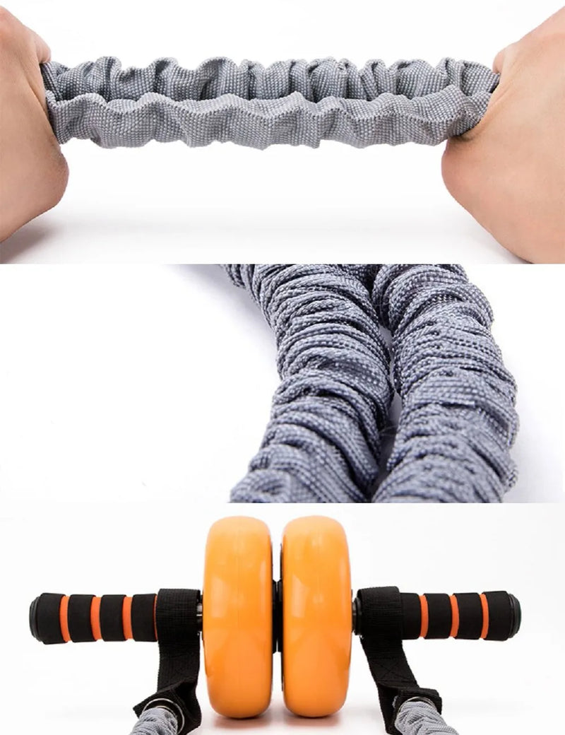 Rolo Abdominal com Bandas de Resistência - Com tubo elástico para exercícios de força