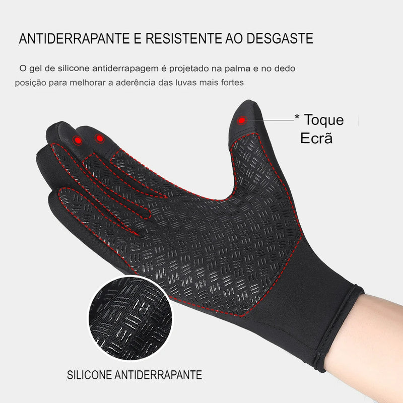 Luvas de Ciclismo de Inverno Anti-derrapantes para Homens e Mulheres