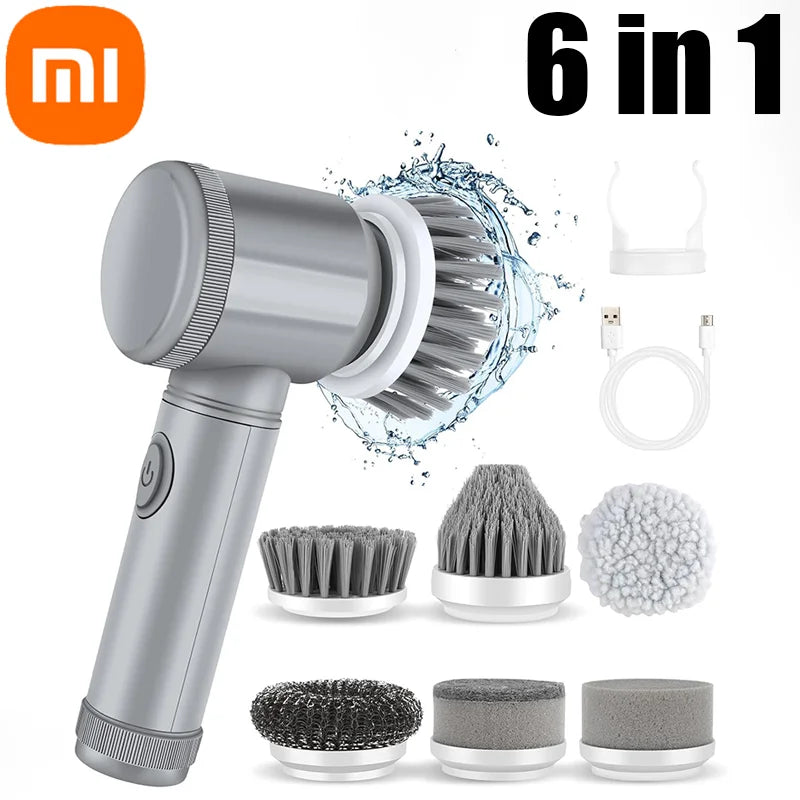 Xiaomi MIJIA Electric Spin Scrubber - Escova Elétrica Multifuncional com 5 Cabeças Reutilizáveis