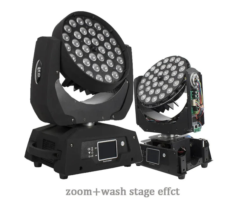 HydraBeam: LED, Zoom Moving Head Light 36x18W RGBWA+UV 6IN1 com Touch Screen