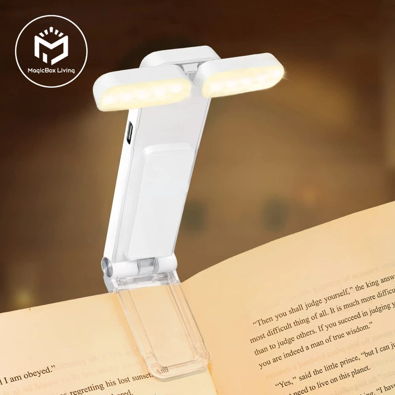 Luminária de Leitura USB Recarrregável - LED Portátil com Clipe para Leitura Noturna