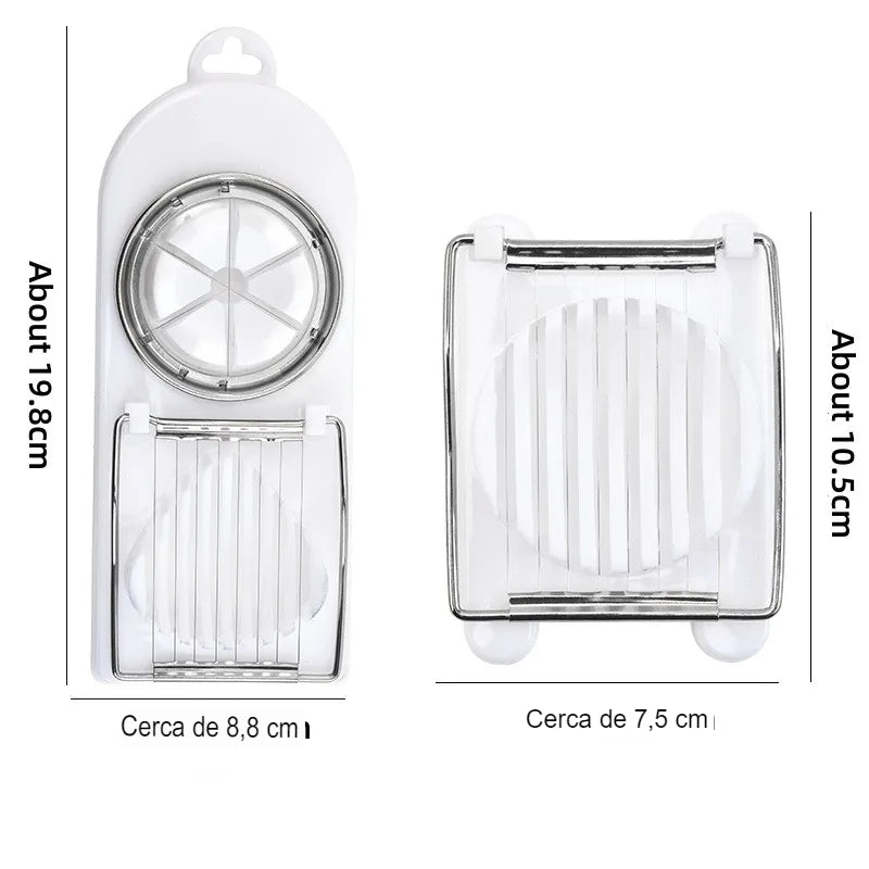 Cortador de Ovos Multifuncional em Aço Inoxidável, Fatiador de Ovos com Moldes Florais, Utensílio de Cozinha para Almoço e Corte de Carne