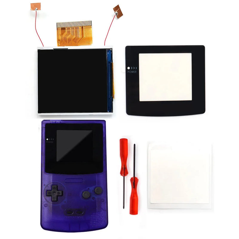 Kit LCD IPS HD 2.45" para GameBoy Color (GBC) - Retro Pixel, Fácil Instalação, Sem Solda ou Corte