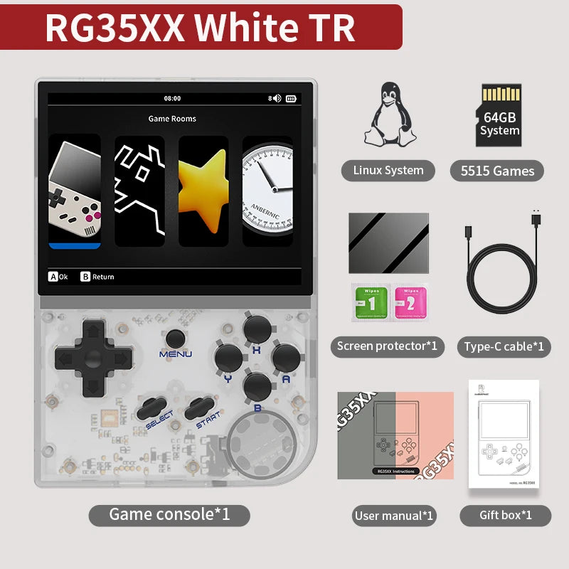 ANBERNIC RG35XX Plus/RG35XX Retro Handheld Game Console 3.5″ IPS Screen Linux Portable Video Game Player Support HD-M-I TV Outpu