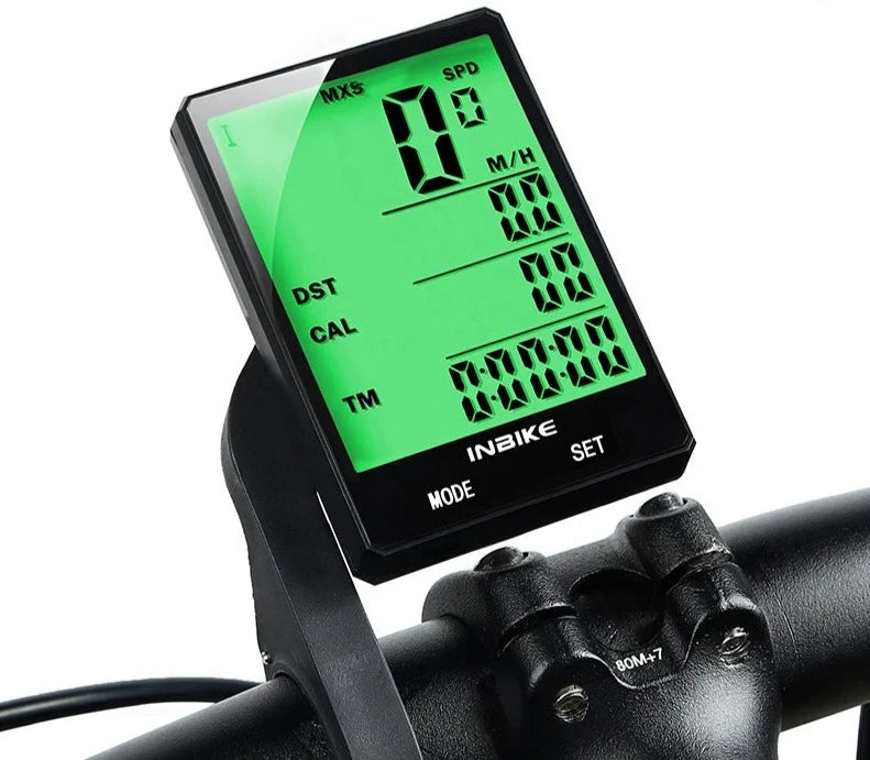 Bicycle Computer: Bike Odometer, Cycling Speedometer - Wireless/Wired, Rainproof LCD Display 2.8"