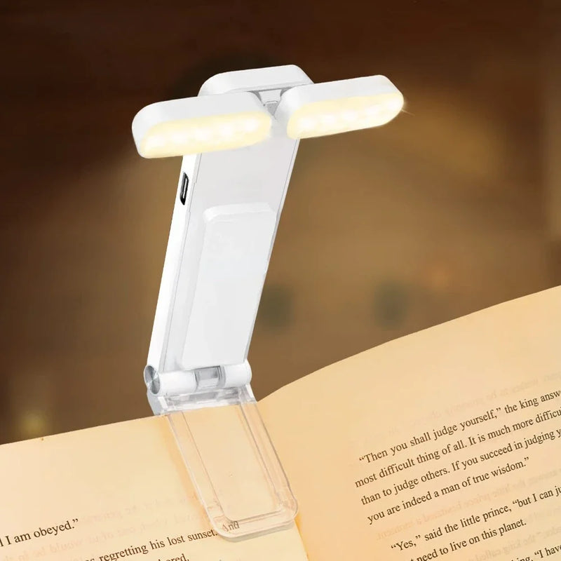 Luminária de Leitura USB Recarrregável - LED Portátil com Clipe para Leitura Noturna