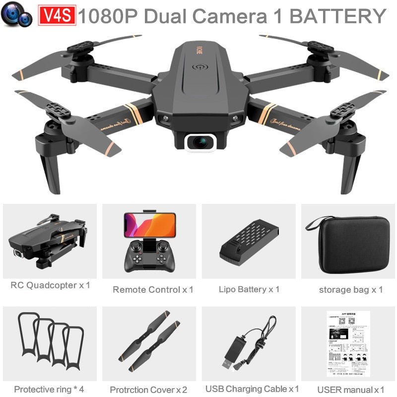 V4 Rc Drone 4k HD Wide Angle Camera