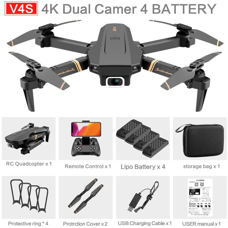 V4 Rc Drone 4k HD Wide Angle Camera