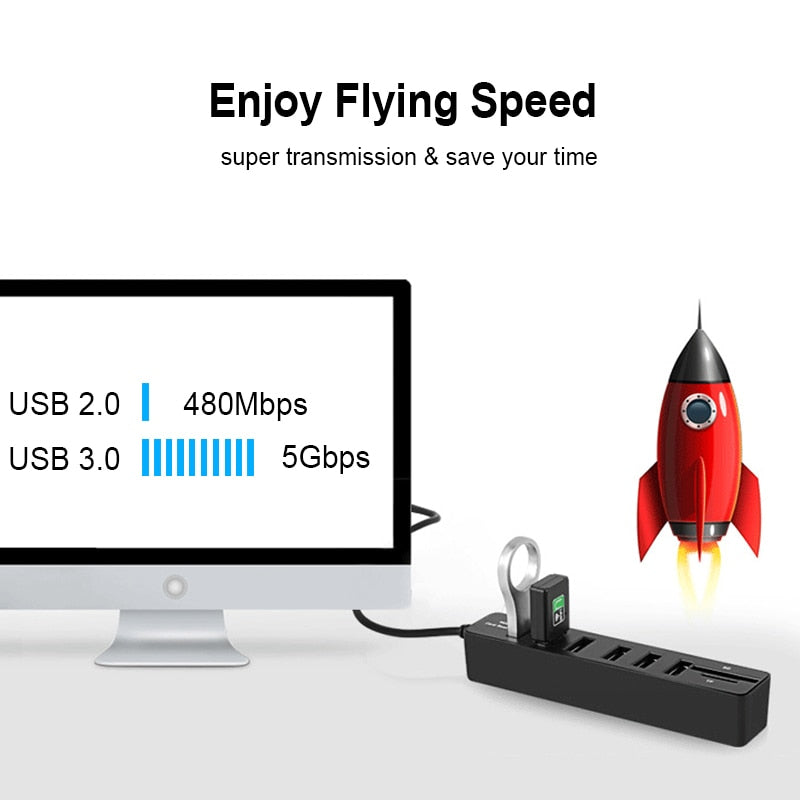 Hub USB 3.0 Multi divisor para pc