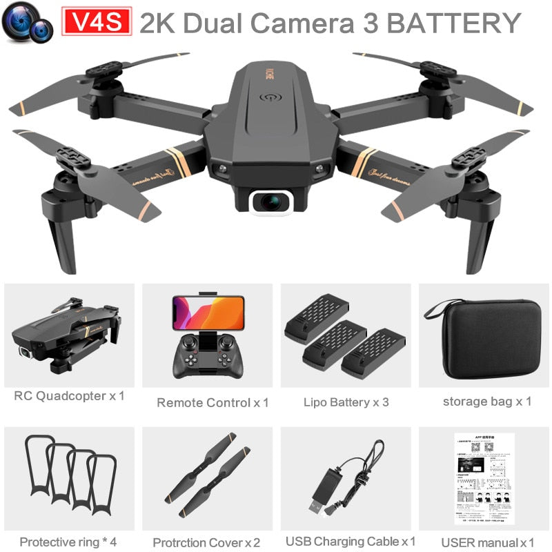 V4 Rc Drone 4k HD Wide Angle Camera