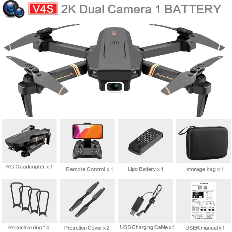 V4 Rc Drone 4k HD Wide Angle Camera